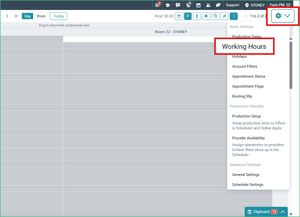 Configure Account and Location Specific Working Hours on the Scheduler ...