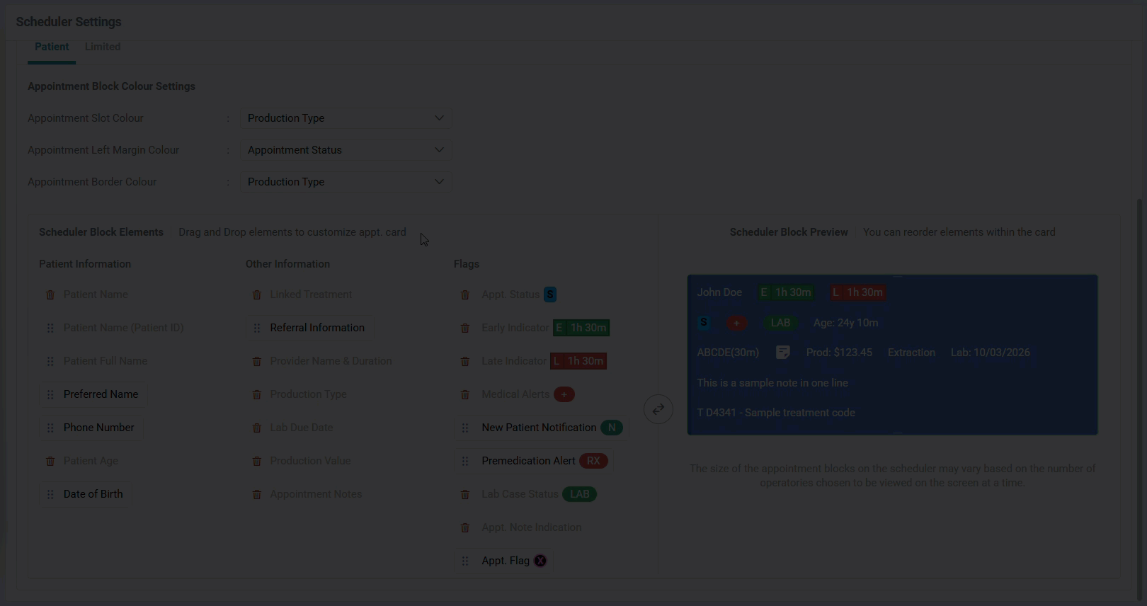 Adding Appt. Flag to Scheduler Block