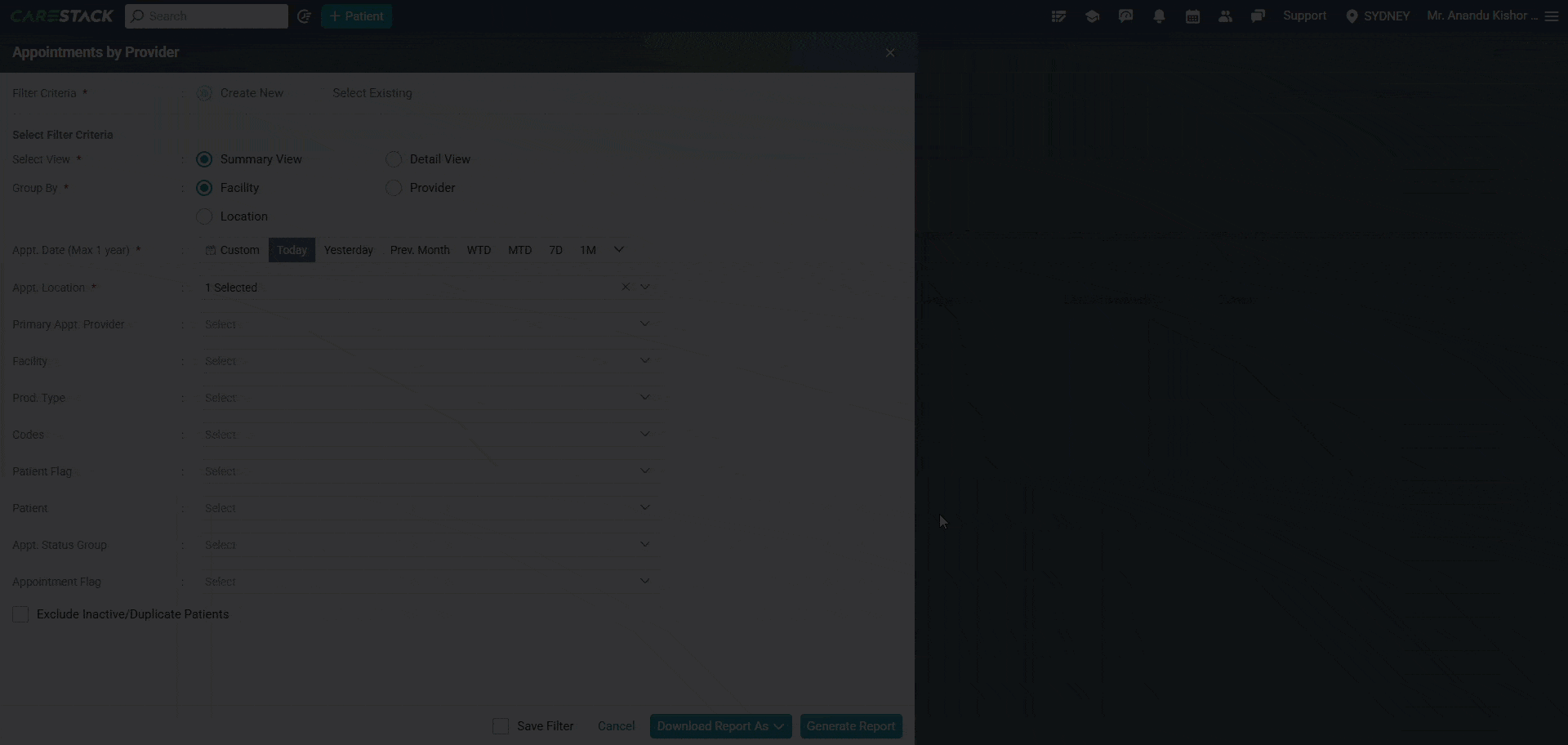 Appointments By Provider Detail View