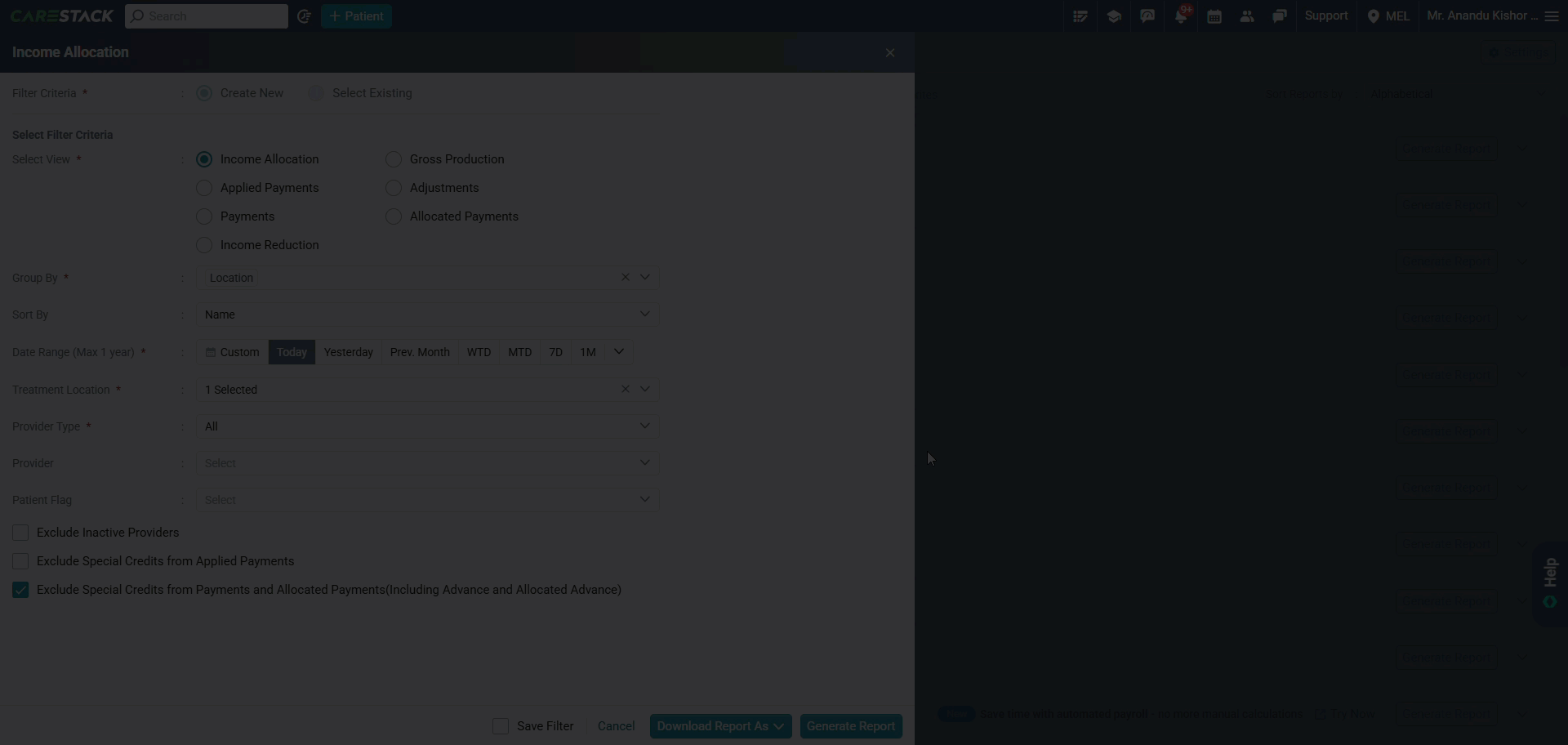 Payments Detail View