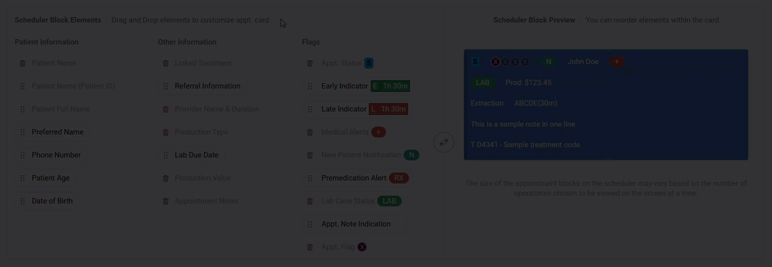 Customising Scheduler Block
